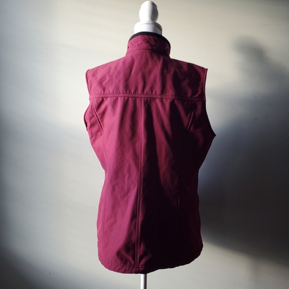 Carhartt Womens Soft Shell Water Repellent Full Zip Vest Pockets Burgundy Size L - Picture 5 of 10